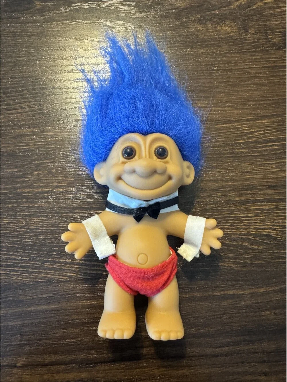 Vintage Russ Troll Doll Blue Hair Retro 4” 90s